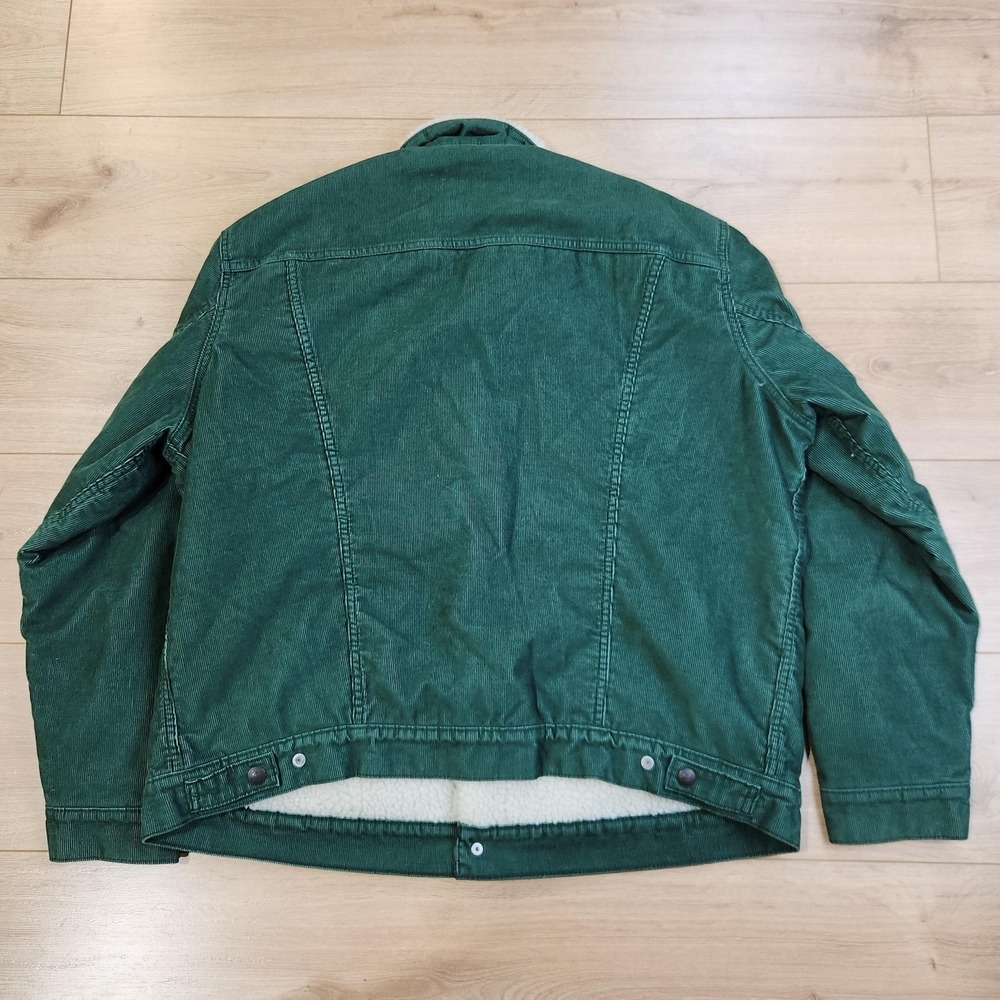 Levis Jacket Mens XL Green Corduroy Sherpa Lined Bomber Insulated Workwear - Picture 3 of 8